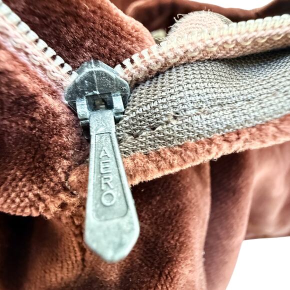 VTG 70s Brown Velvet Dress Pants Mens sz 30x31 Velour Straight Fall - Picture 6 of 7